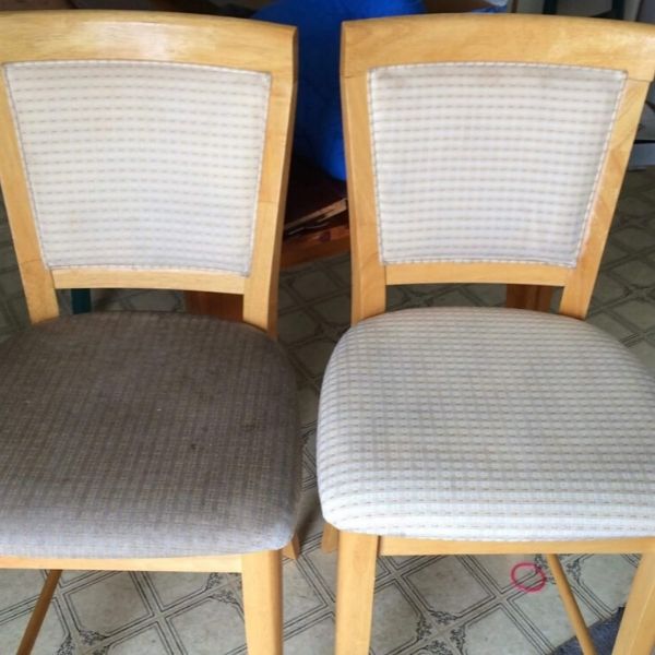 chair before and after upholstery cleaning in salt lake city