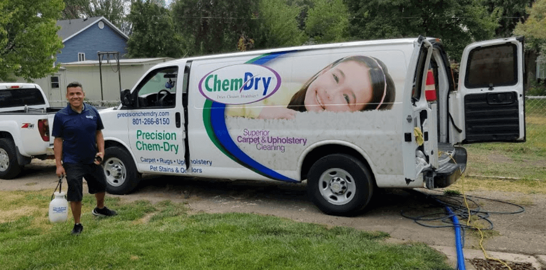 tech and chem-dry van after a carpet cleaning in salt lake city